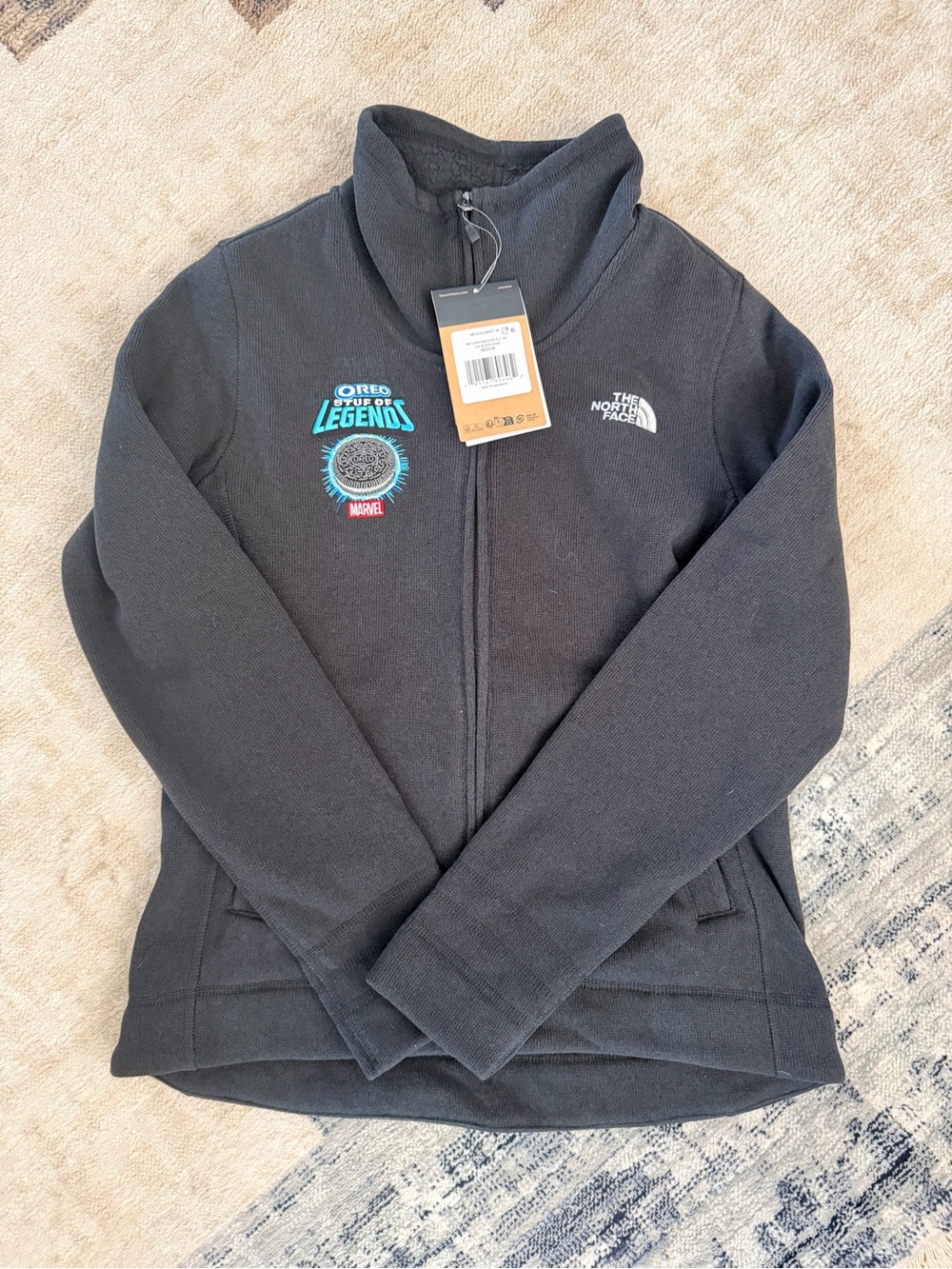 The North Face Black Fleece Jacket with Oreo 'Stuff of Legends' Patch